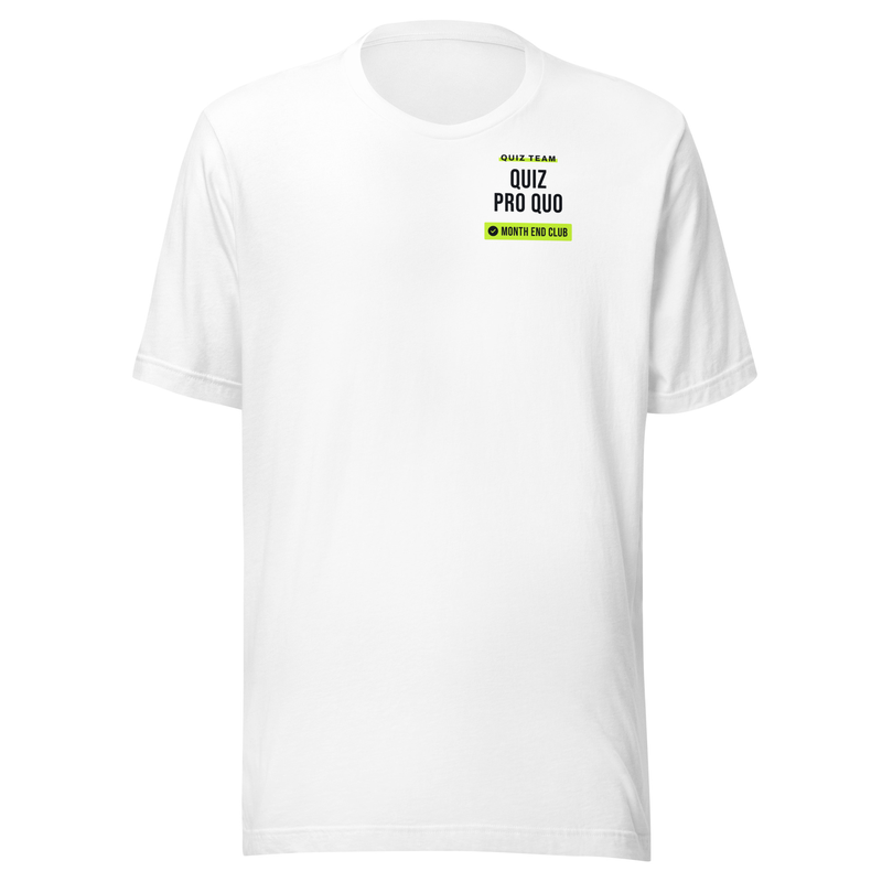 Pub Quiz Team Tee in White – Quiz Pro Quo