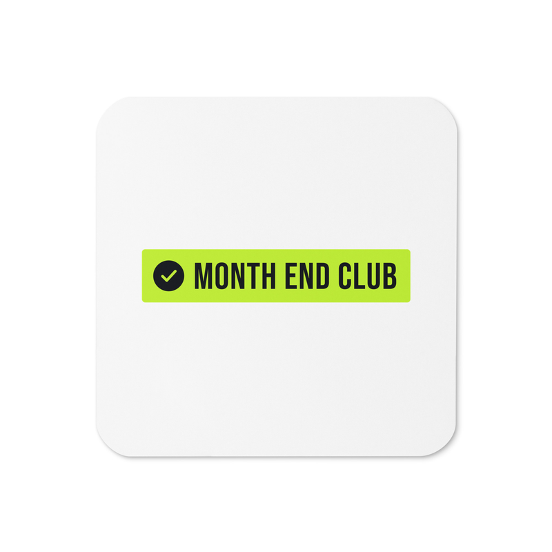 Month End Club Logo Coaster – White