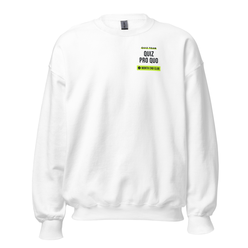 Pub Quiz Team Sweatshirt – White – Quiz Pro Quo