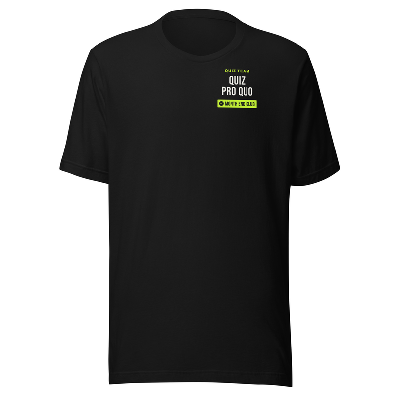 Pub Quiz Team Tee in Black – Quiz Pro Quo