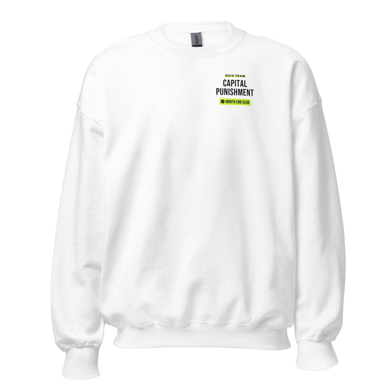 Pub Quiz Team Sweatshirt – White – Capital Punishment