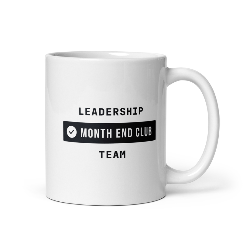 Month End Club Team Mug – Leadership, Black only print – white 11oz mug