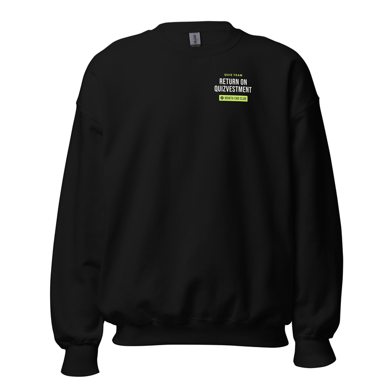 Pub Quiz Team Sweatshirt – Black – Return On Quizvestment