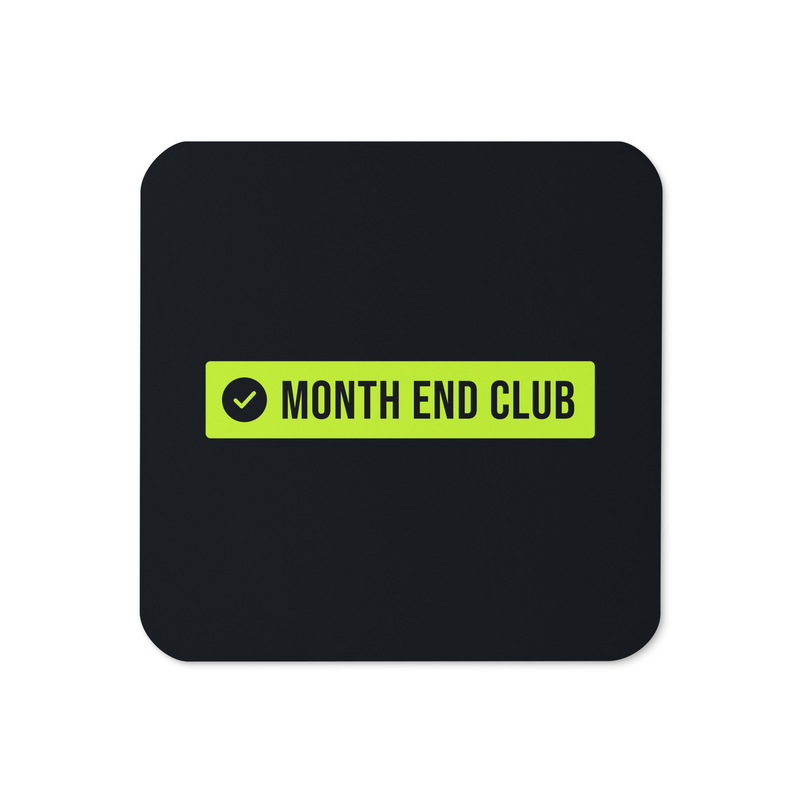 Month End Club Logo Coaster – Black