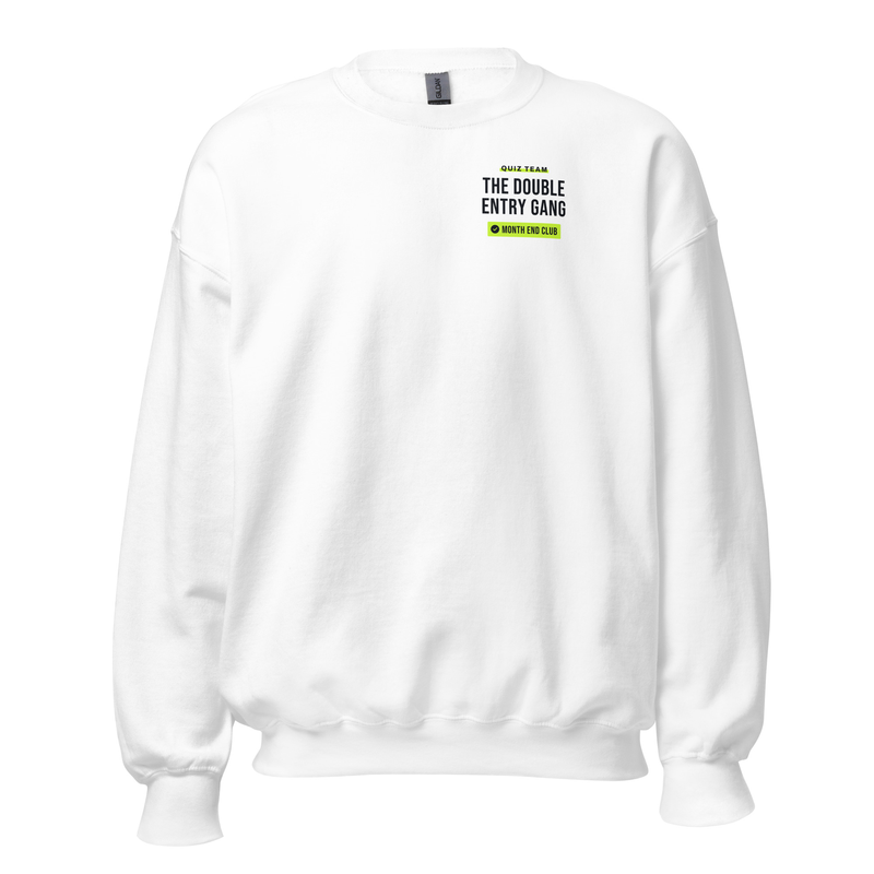 Pub Quiz Team Sweatshirt – White – The Double Entry Gang