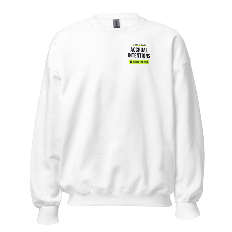 Pub Quiz Team Sweatshirt – White – Accrual Intentions