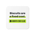 Biscuits Are a Fixed Cost Coaster – White