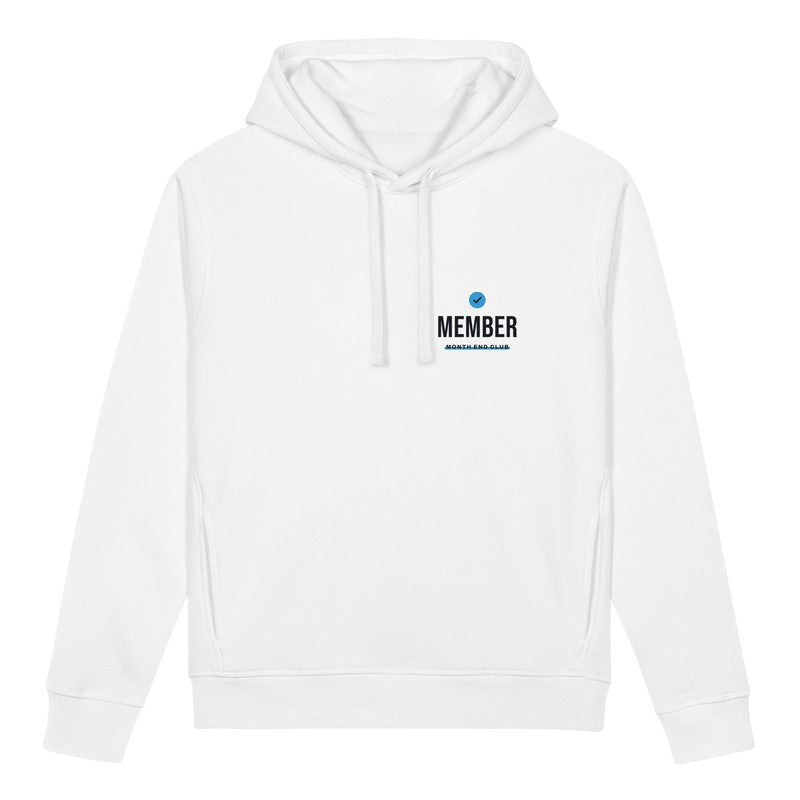 Member Hoodie – White, blue print