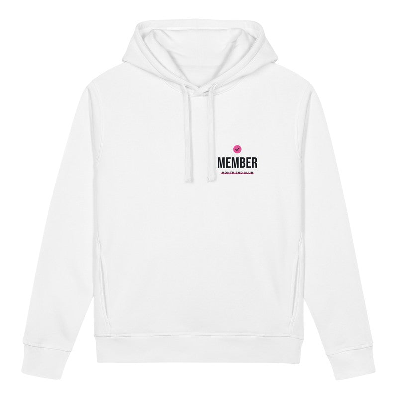 Member Hoodie – White, pink print