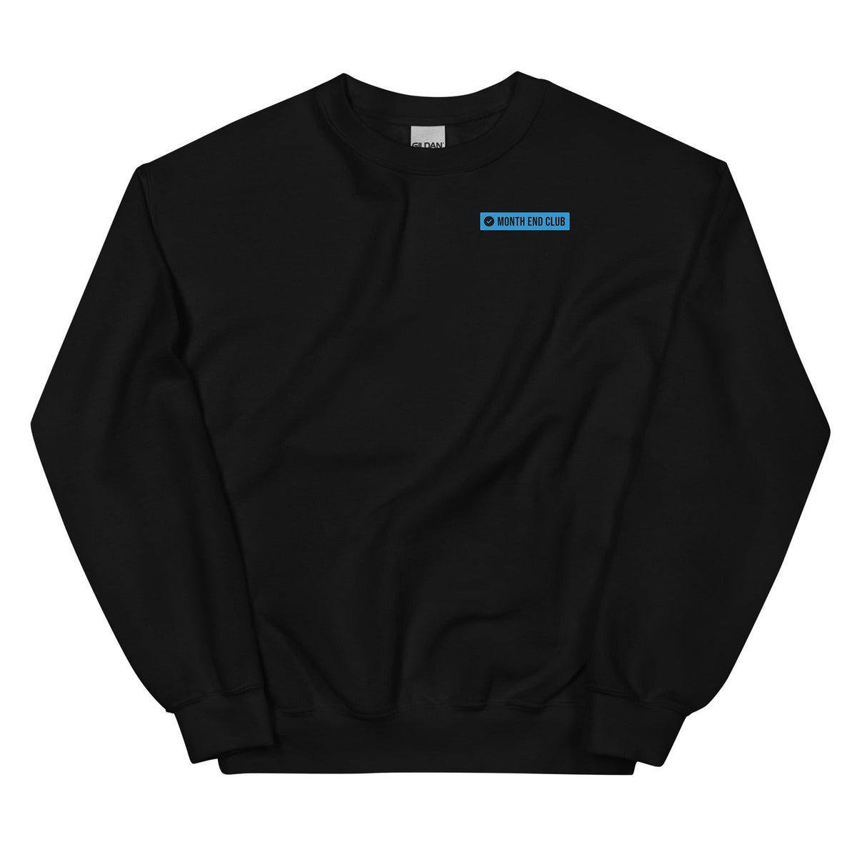 Month End Club Logo Sweatshirt – Black, blue print