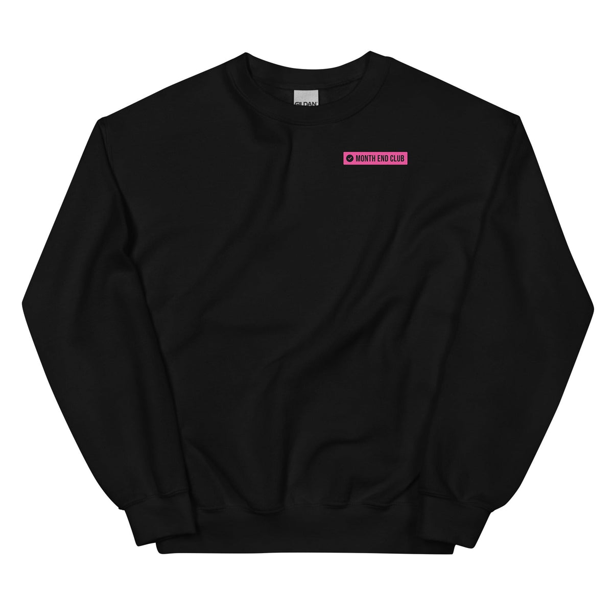 Month End Club Logo Sweatshirt – Black, pink print