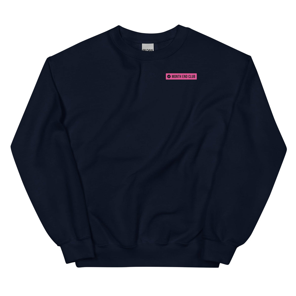 Month End Club Logo Sweatshirt – Navy, pink print