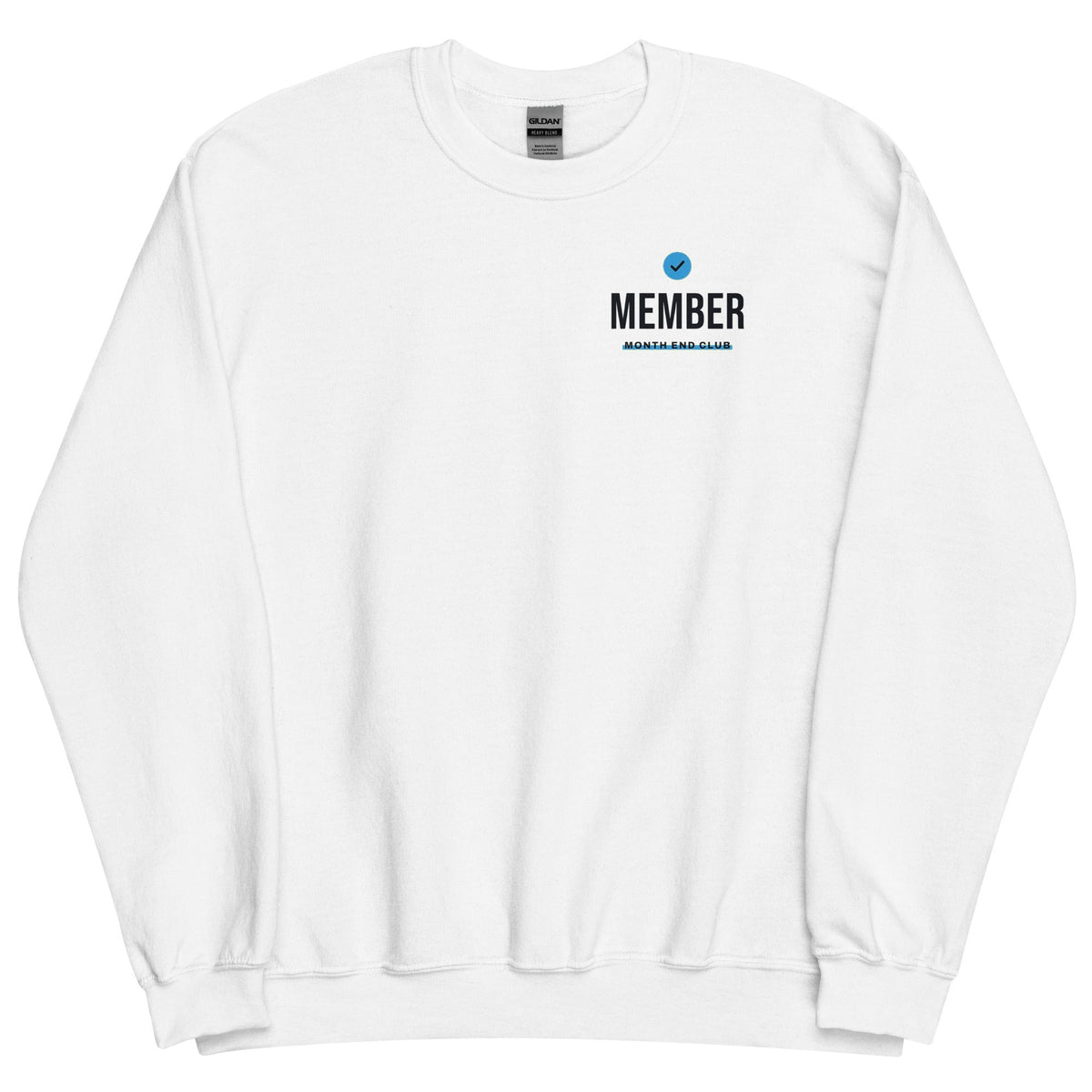 Member Sweatshirt – White, blue print