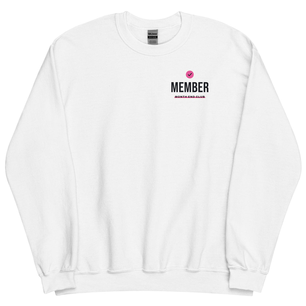 Member Sweatshirt – White, pink print