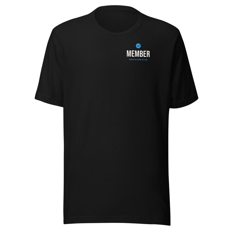Member Tee – Black, blue print
