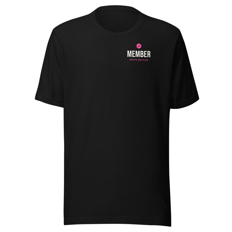 Member Tee – Black, pink print
