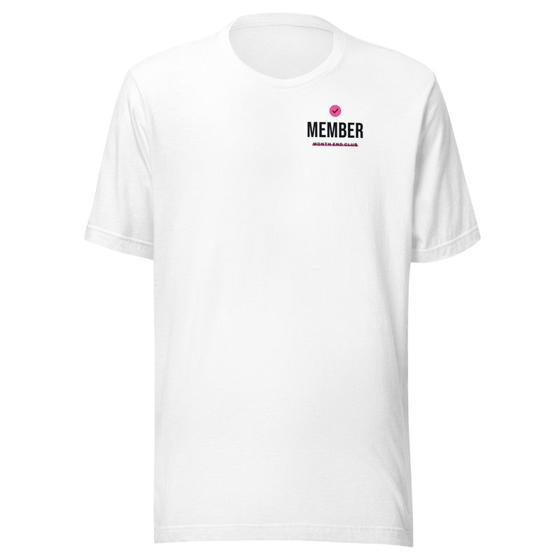 Member Tee – White, pink print