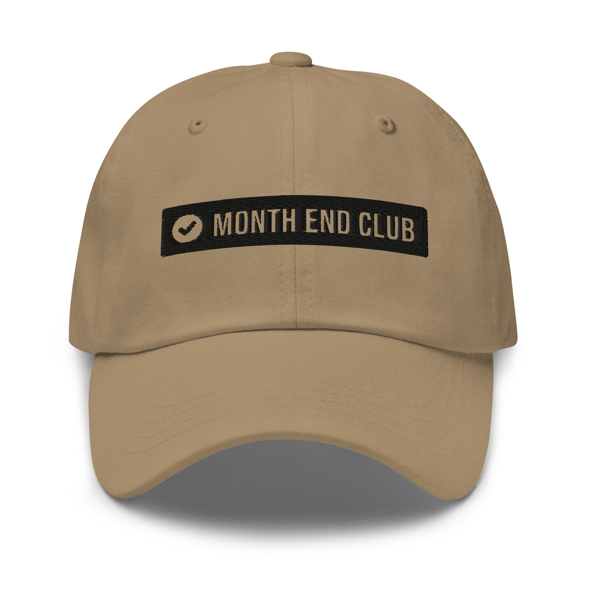Embroidered Logo Dad Hat – Khaki, front