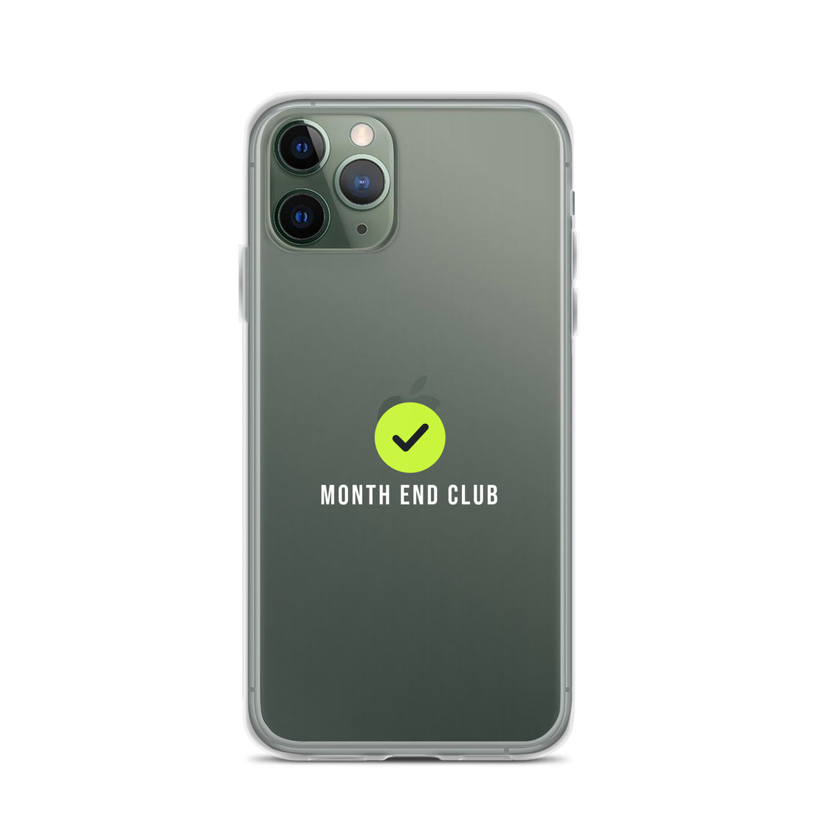 Month End Club Tick Clear iPhone Case – White – iPhone 11 Pro, clear