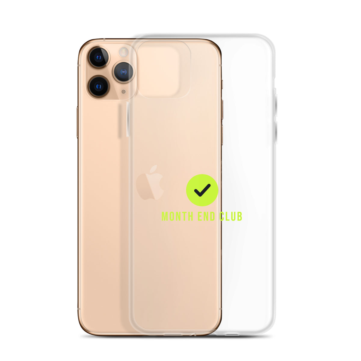 Month End Club Tick Clear iPhone Case – Lime – iPhone 11 Pro Max, clear