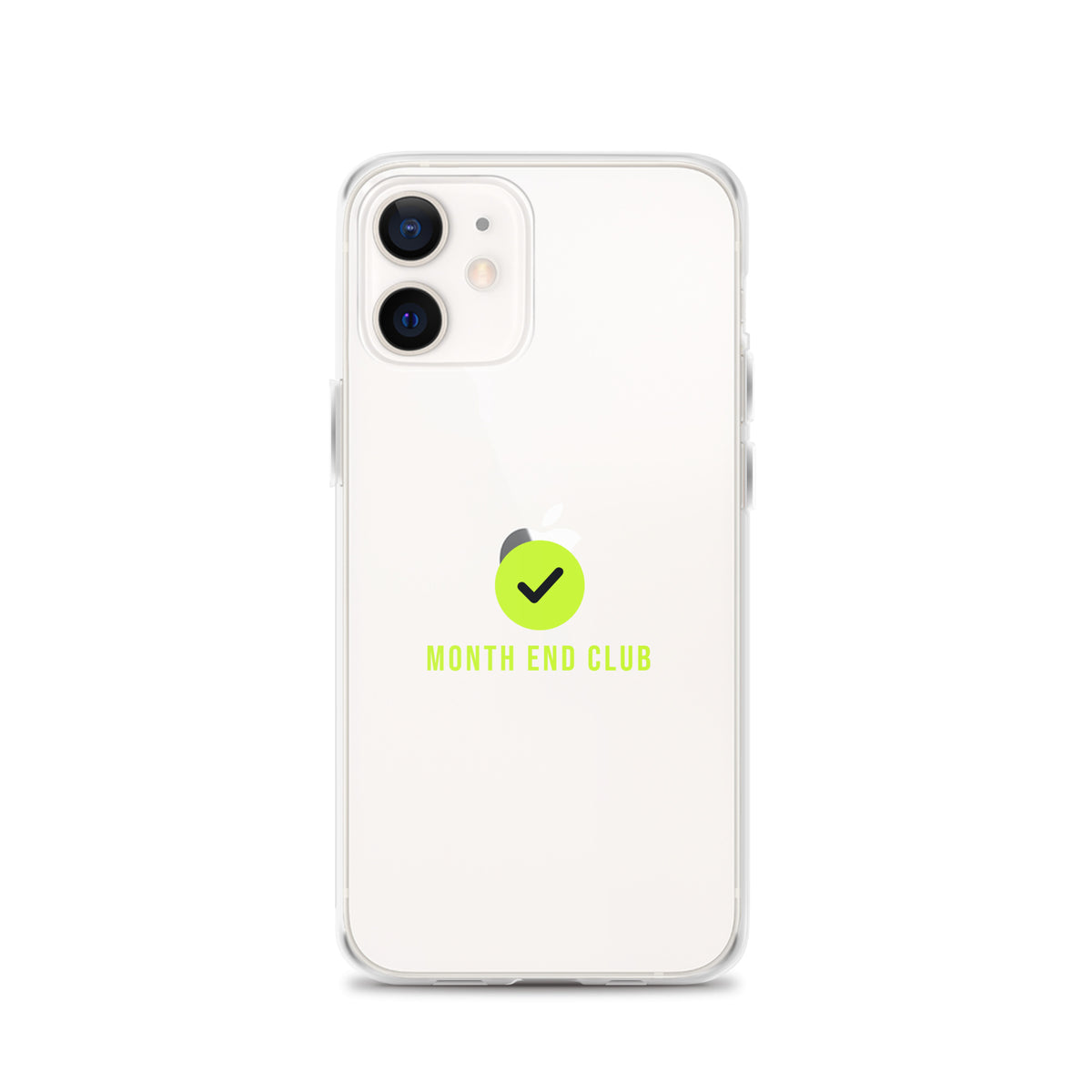 Month End Club Tick Clear iPhone Case – Lime – iPhone 12, clear