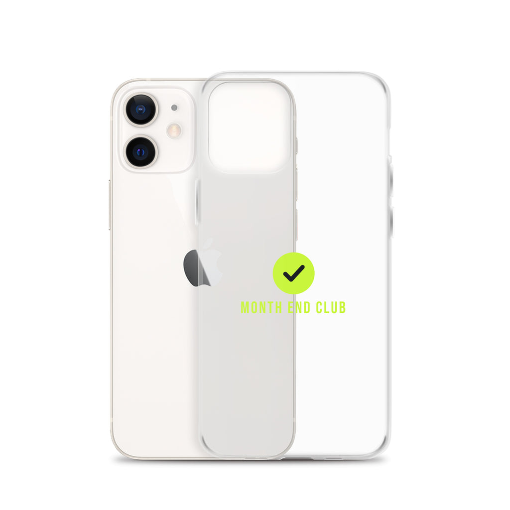 Month End Club Tick Clear iPhone Case – Lime – clear case