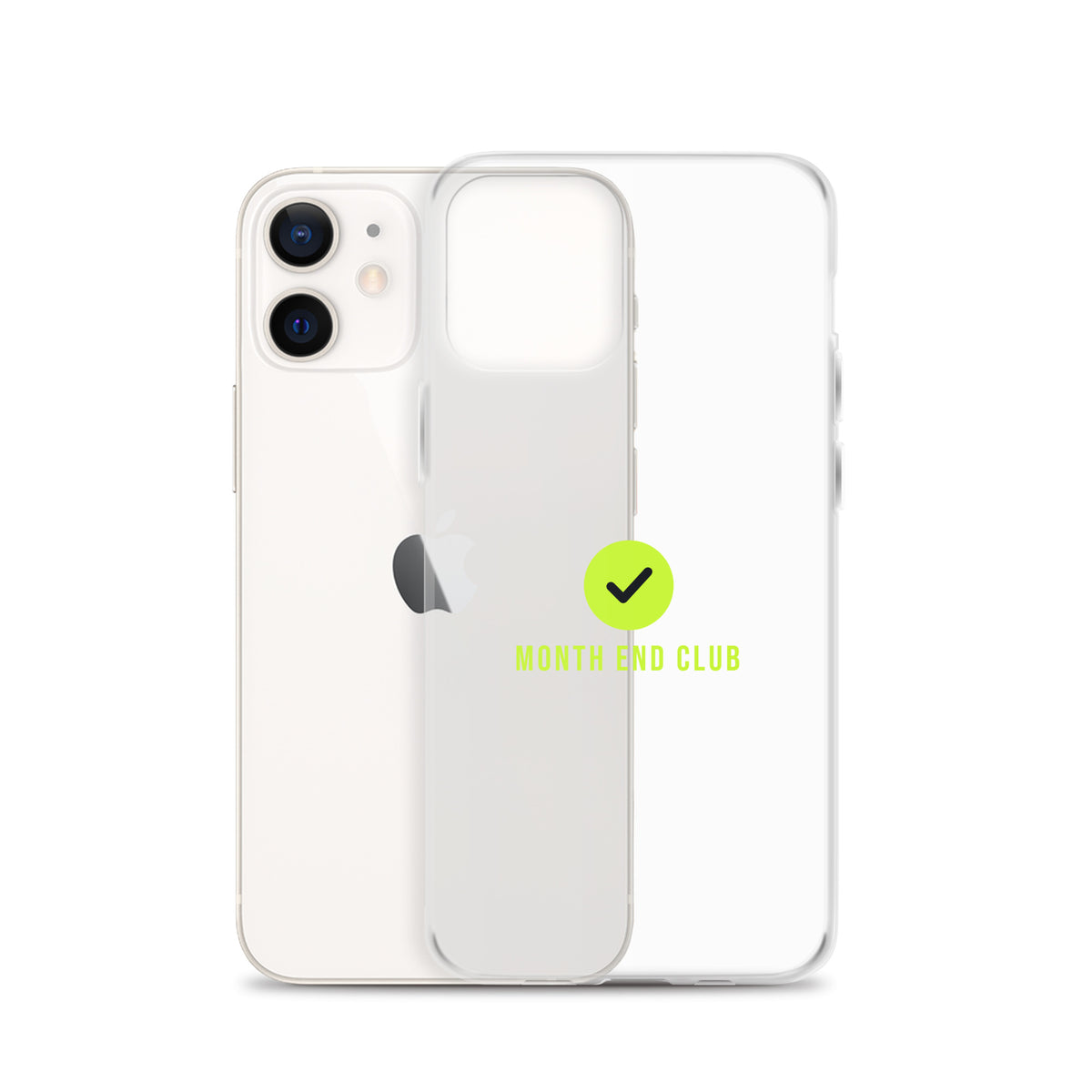 Month End Club Tick Clear iPhone Case – Lime – clear case