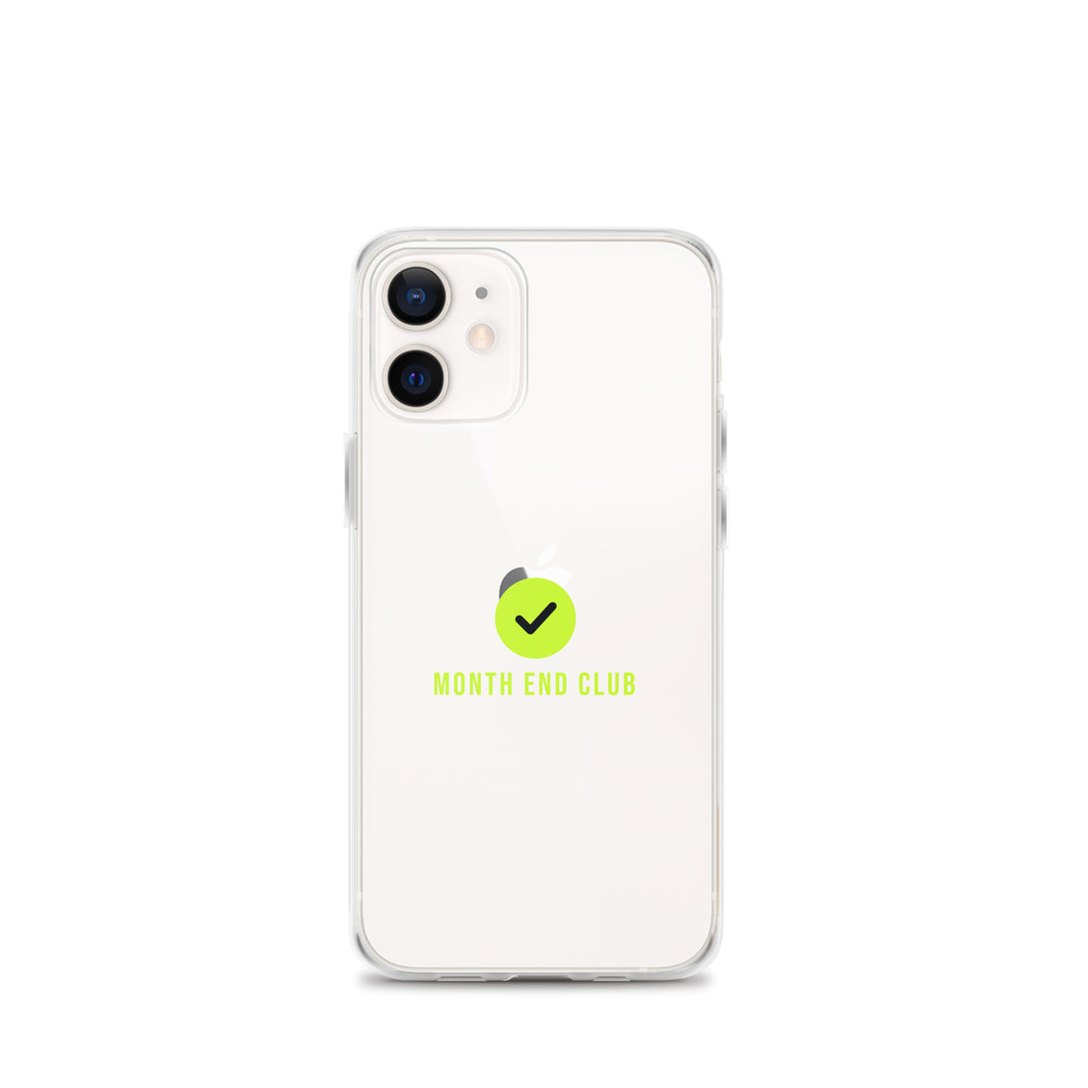 Month End Club Tick Clear iPhone Case – Lime – iPhone 12 mini, clear