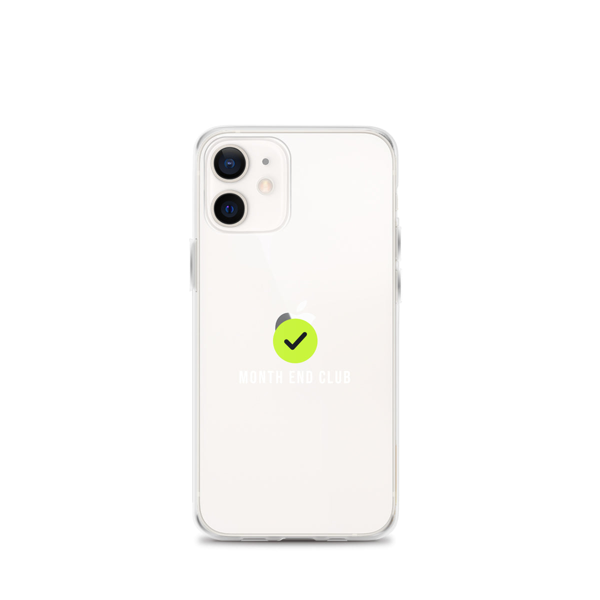 Month End Club Tick Clear iPhone Case – White – iPhone 12 mini, clear