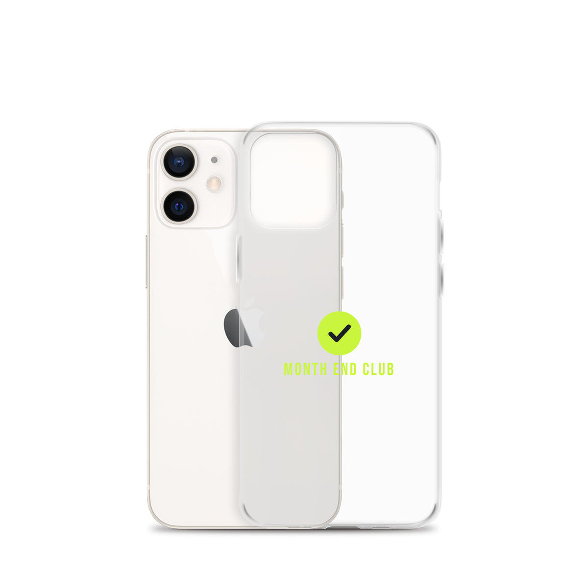 Month End Club Tick Clear iPhone Case – Lime – clear case