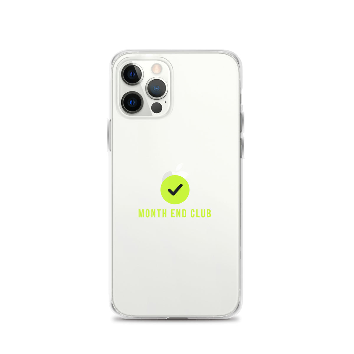 Month End Club Tick Clear iPhone Case – Lime – iPhone 12 Pro, clear