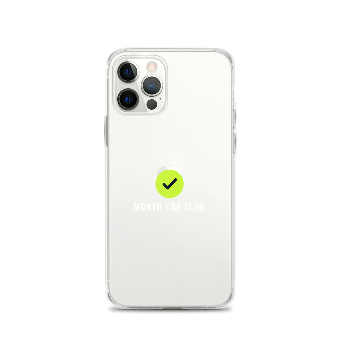 Month End Club Tick Clear iPhone Case – White – iPhone 12 Pro, clear