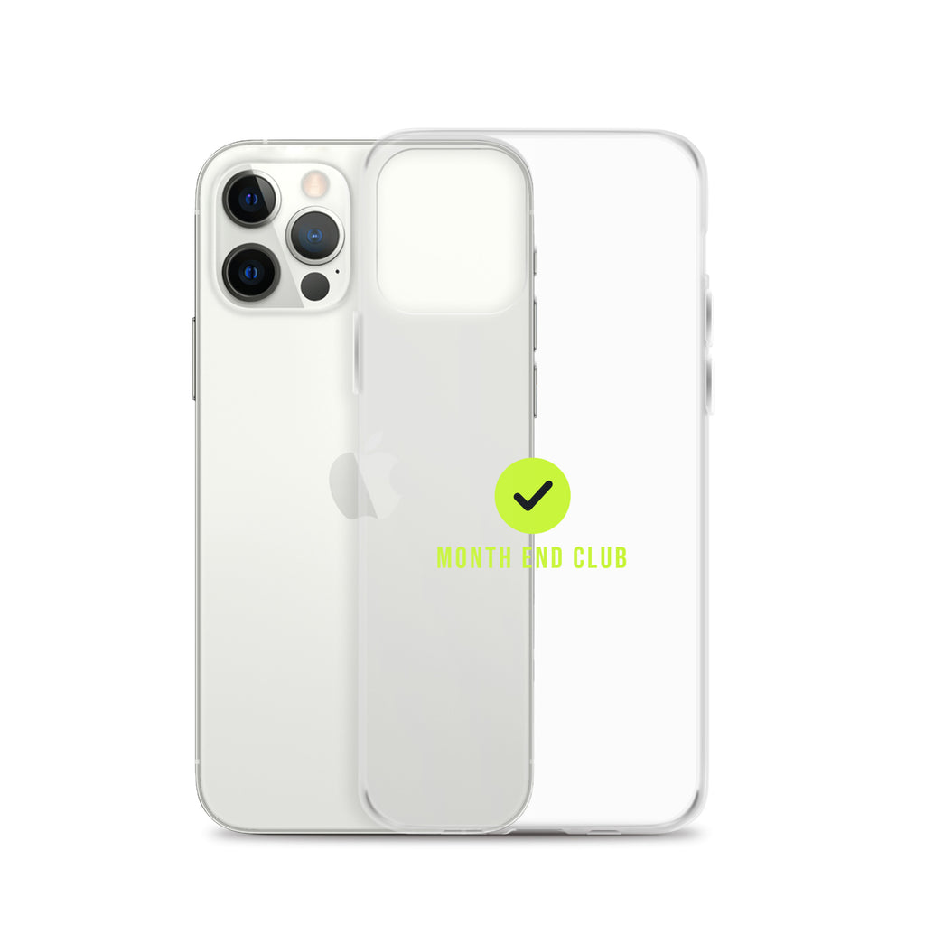 Month End Club Tick Clear iPhone Case – Lime – clear case