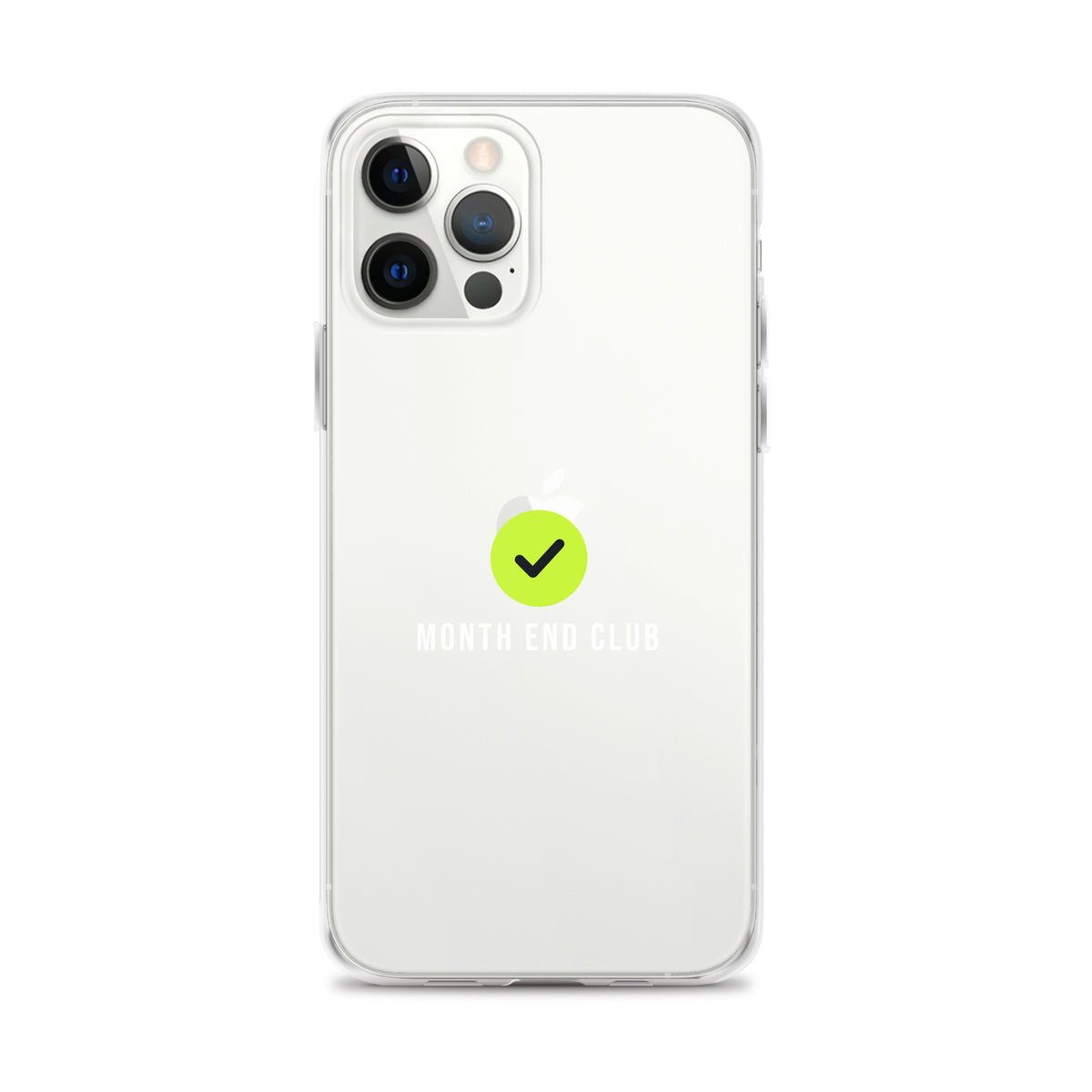 Month End Club Tick Clear iPhone Case – White – iPhone 12 Pro Max, clear