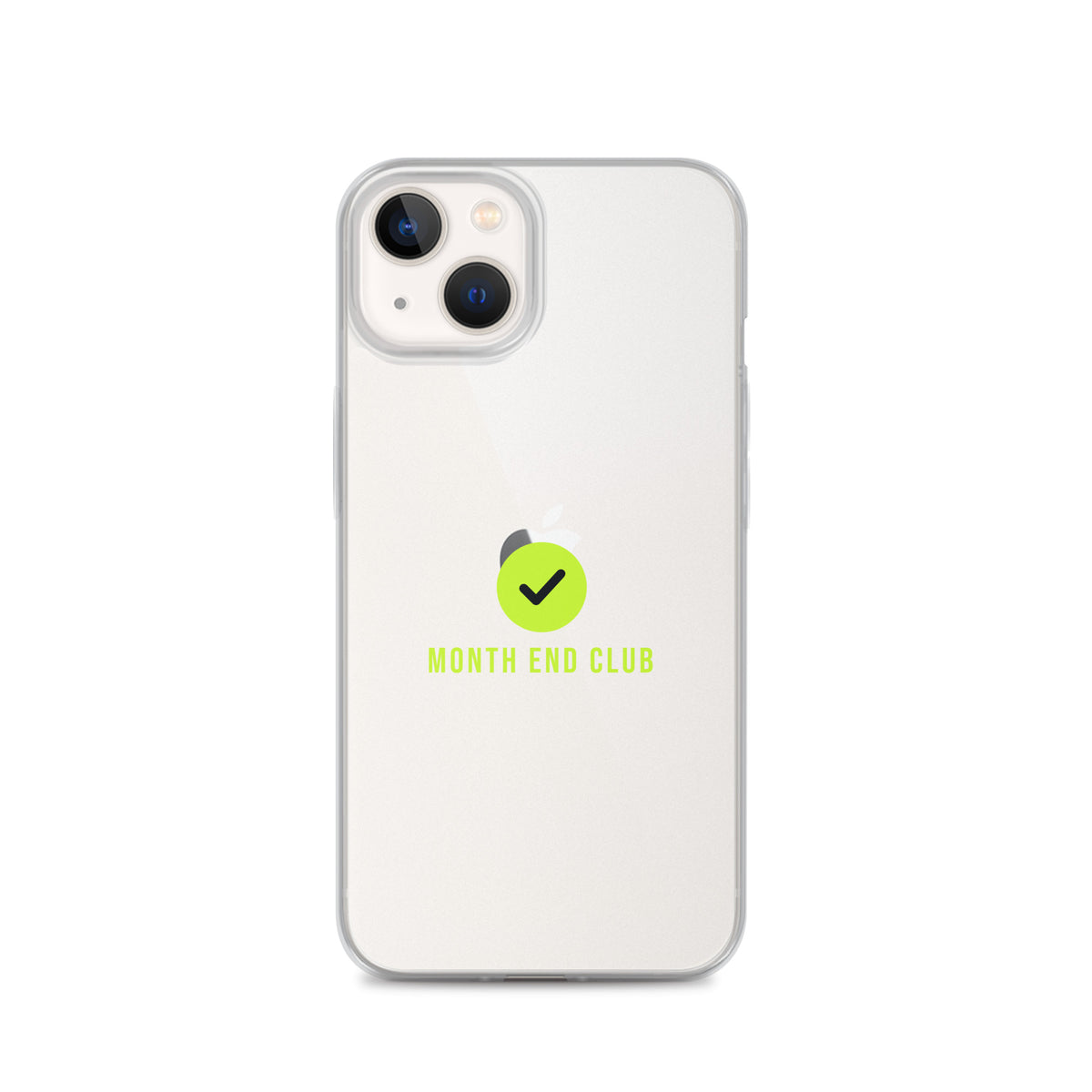 Month End Club Tick Clear iPhone Case – Lime – iPhone 13, clear