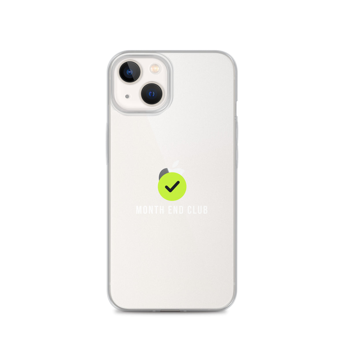 Month End Club Tick Clear iPhone Case – White – iPhone 13, clear