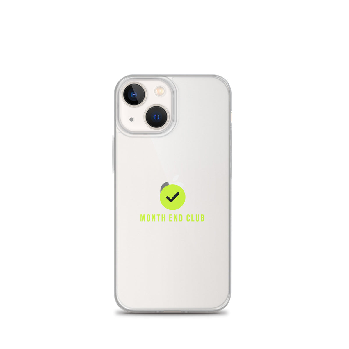 Month End Club Tick Clear iPhone Case – Lime – iPhone 13 mini, clear