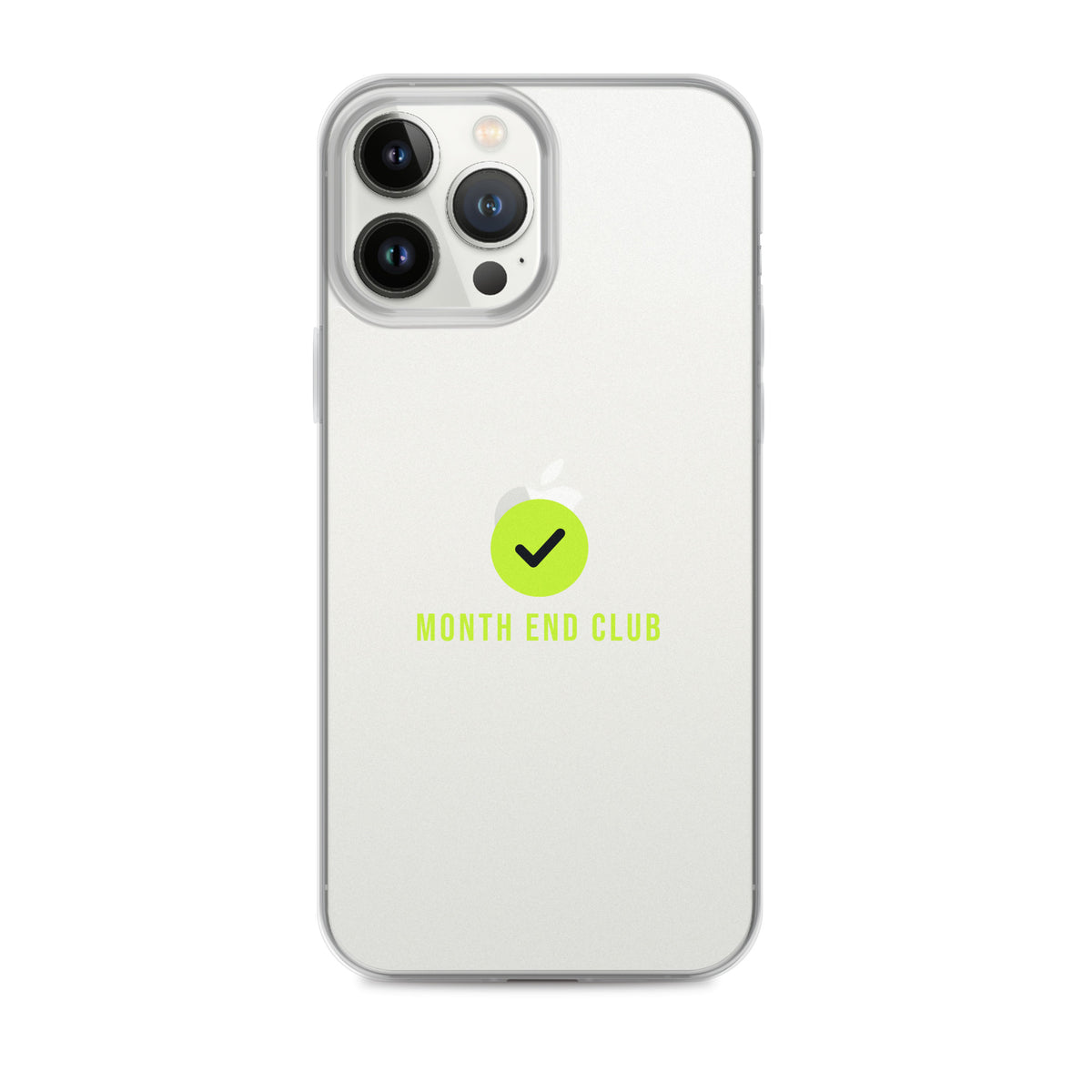 Month End Club Tick Clear iPhone Case – Lime – iPhone 13 Pro Max, clear