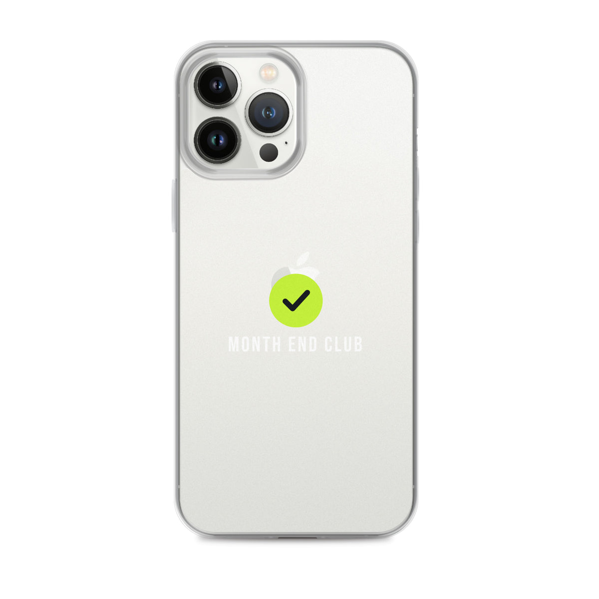 Month End Club Tick Clear iPhone Case – White – iPhone 13 Pro Max, clear