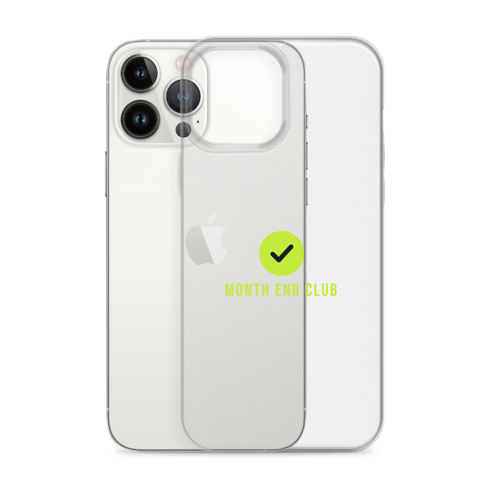 Month End Club Tick Clear iPhone Case – Lime – clear case