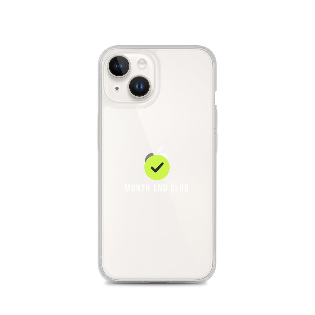 Month End Club Tick Clear iPhone Case – White – iPhone 14, clear
