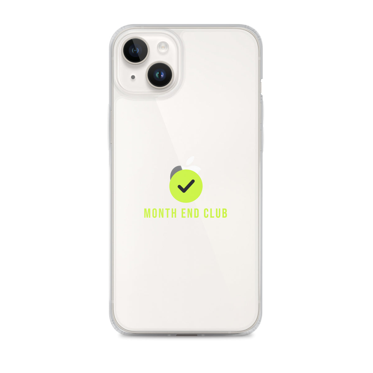 Month End Club Tick Clear iPhone Case – Lime – iPhone 14 Plus, clear