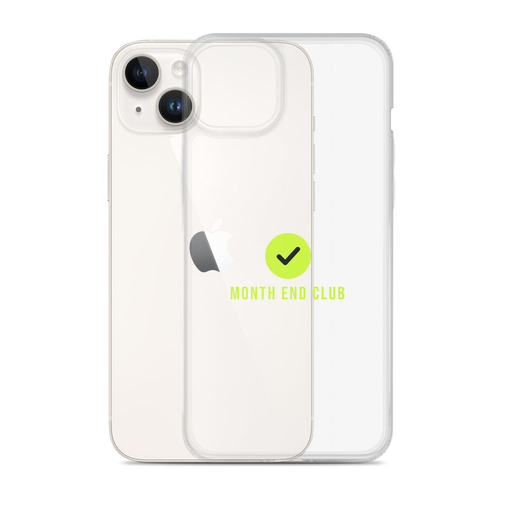 Month End Club Tick Clear iPhone Case – Lime – clear case
