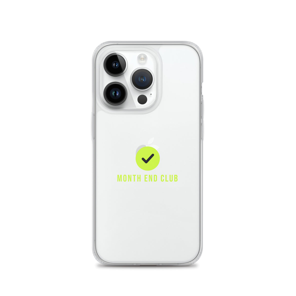 Month End Club Tick Clear iPhone Case – Lime – iPhone 14 Pro, clear