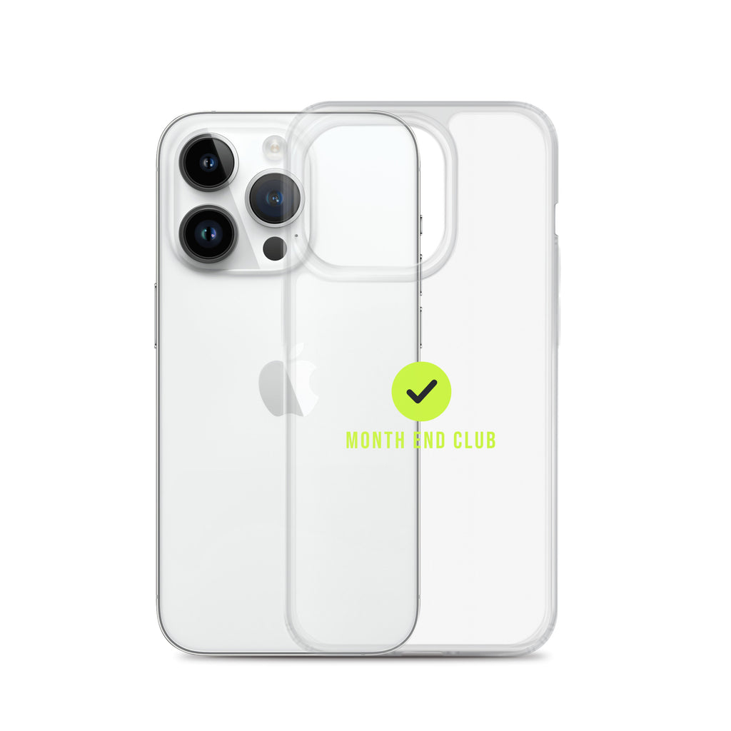 Month End Club Tick Clear iPhone Case – Lime – clear case