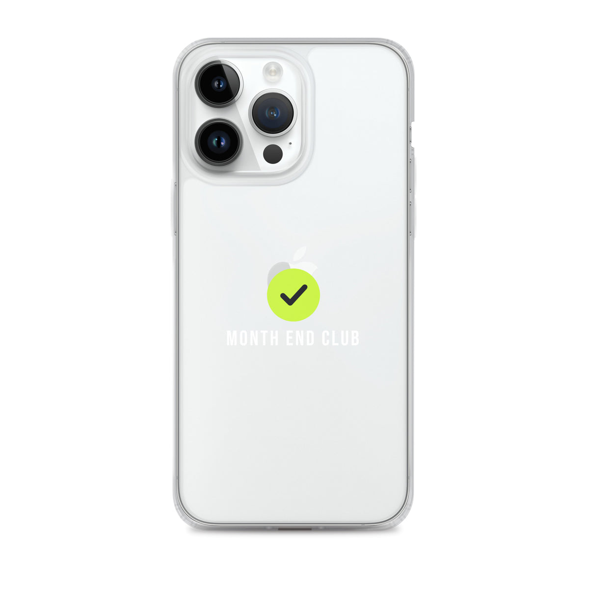 Month End Club Tick Clear iPhone Case – White – iPhone 14 Pro Max, clear