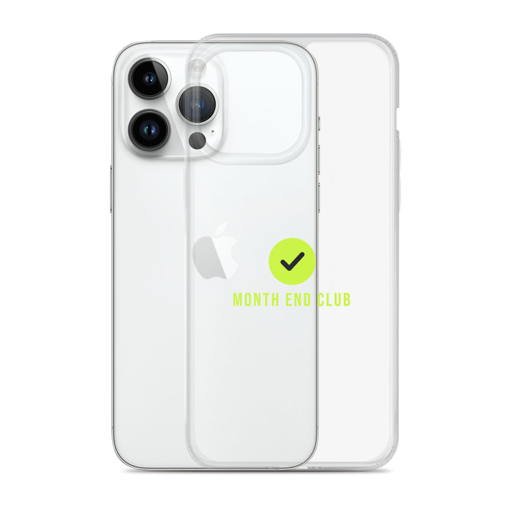 Month End Club Tick Clear iPhone Case – Lime – clear case