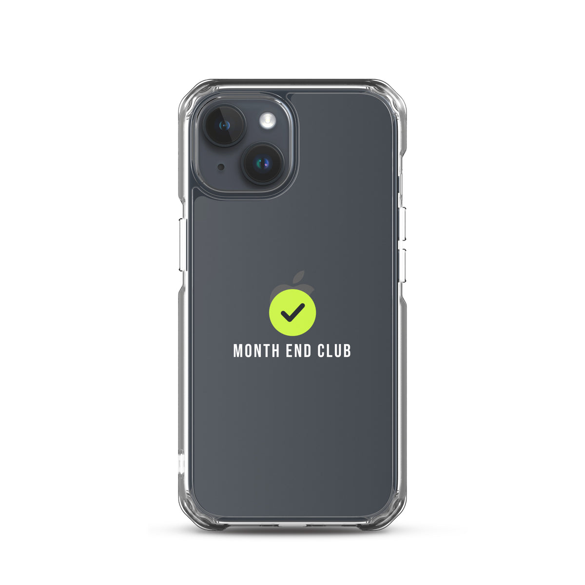 Month End Club Tick Clear iPhone Case – White – iPhone 15, clear