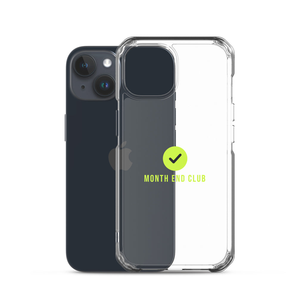 Month End Club Tick Clear iPhone Case – Lime – clear case