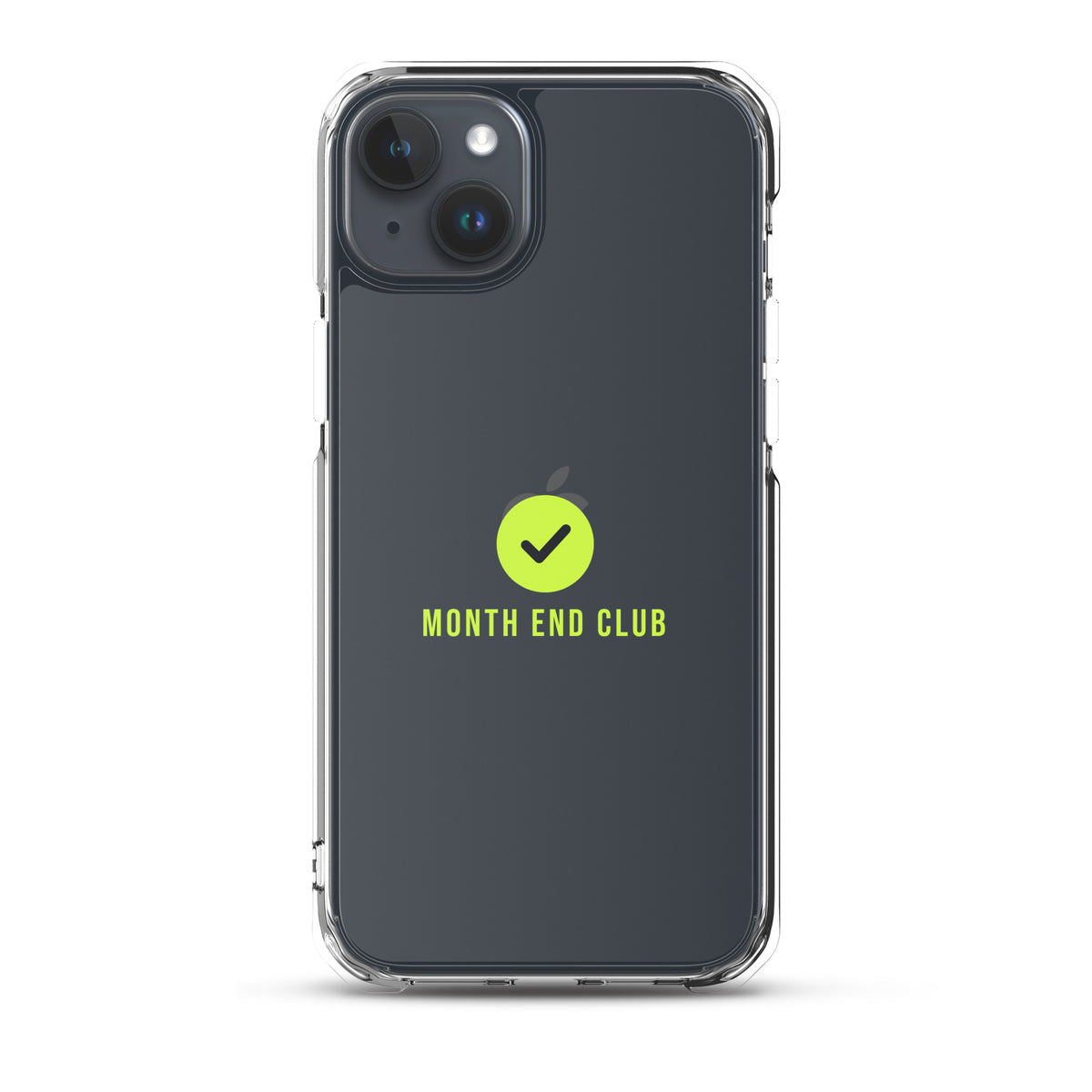Month End Club Tick Clear iPhone Case – Lime – iPhone 15 Plus, clear